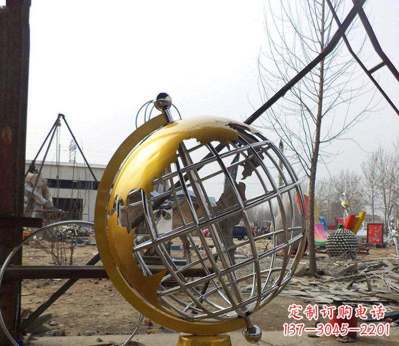 金华不锈钢地球仪雕塑象征着美好未来