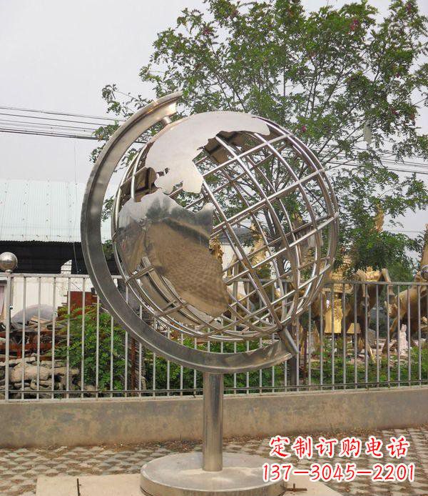 金华精美不锈钢地球仪雕塑点缀校园美景