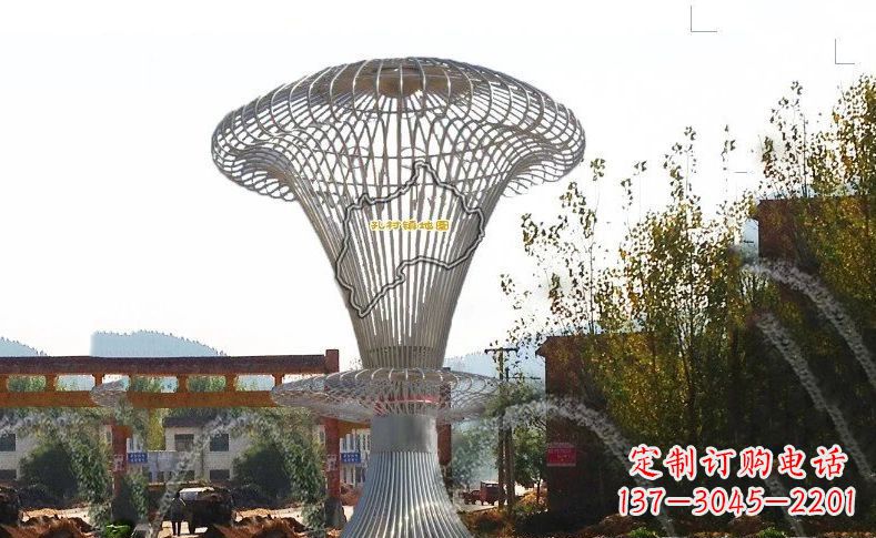 金华城市景观的艺术礼物——不锈钢地图雕塑