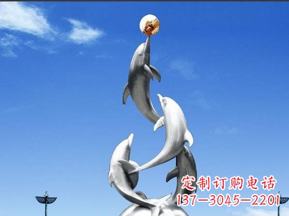 金华不锈钢海豚雕塑精致美观的艺术品
