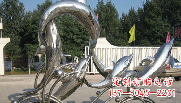 金华不锈钢海豚雕塑精美雕刻展现海洋之美
