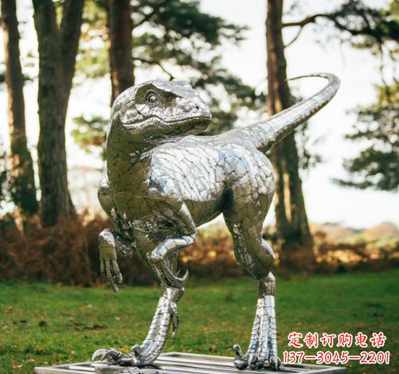 金华不锈钢恐龙雕塑一种古老灵动的艺术