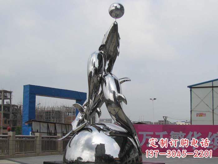 金华海豚雕塑精美细腻的艺术品