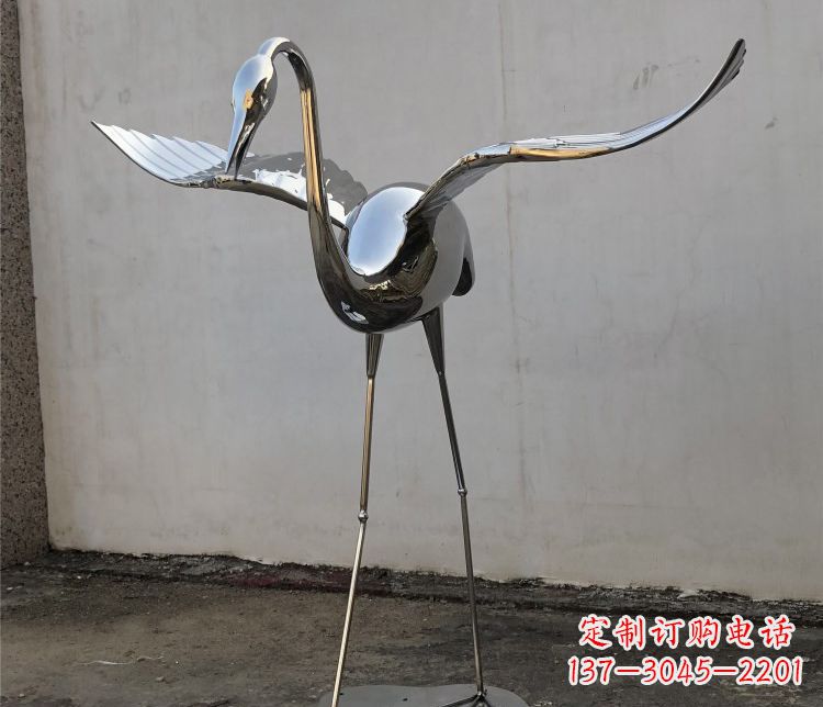 金华不锈钢锻造的丹顶鹤雕塑