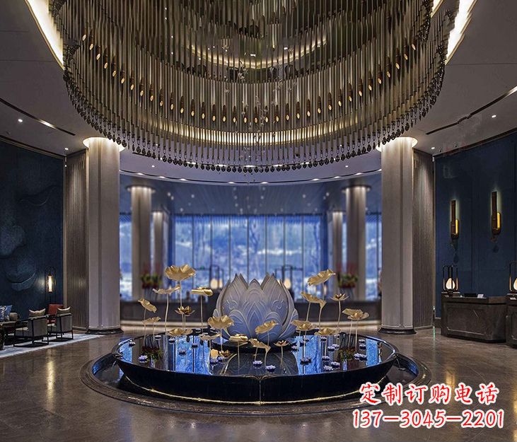 金华不锈钢锻造荷花装饰雕塑112