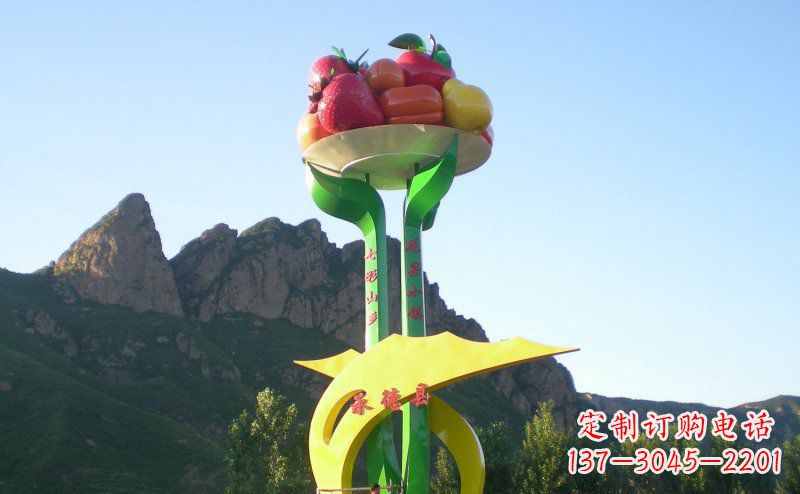 金华不锈钢制作的苹果雕塑