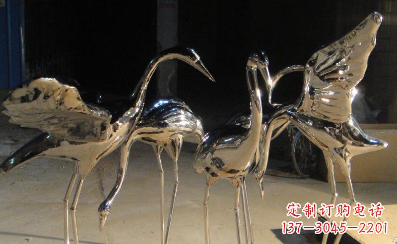 金华仙鹤雕塑不锈钢锻造的精美艺术