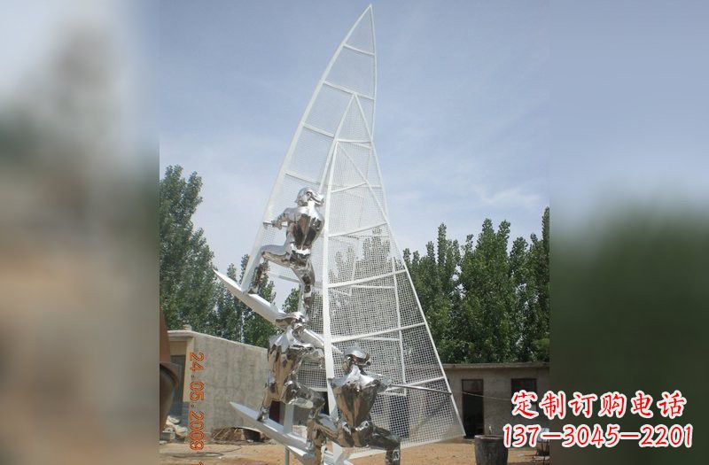 金华不锈钢帆船雕塑精美的艺术品