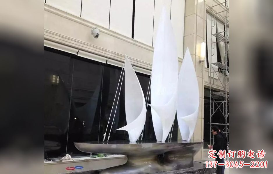 金华不锈钢帆船海洋迷人的雕塑
