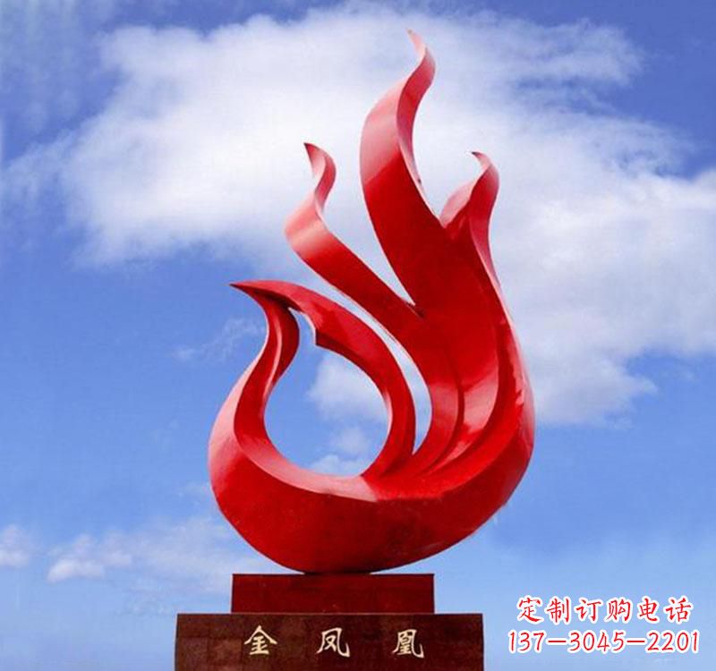 金华不锈钢凤凰雕塑——精致灵动的艺术品