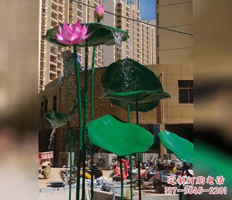金华不锈钢仿真荷花雕塑