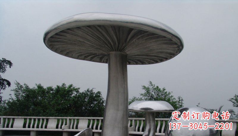 金华不锈钢仿真蘑菇凉亭雕塑