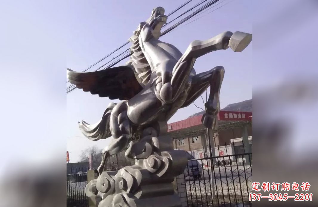 金华不锈钢飞马雕塑_2