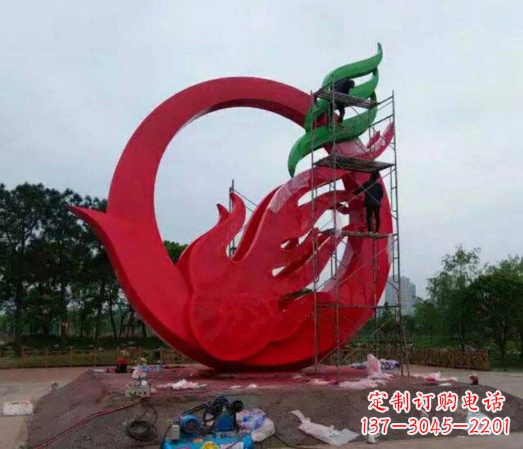 金华不锈钢凤凰雕塑精美而又神秘