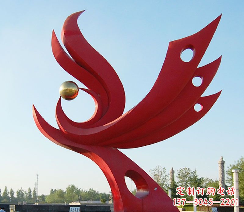 金华不锈钢凤凰雕塑——传承千百年传统文化
