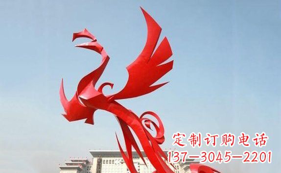 金华不锈钢凤凰展翅雕塑精致的艺术品