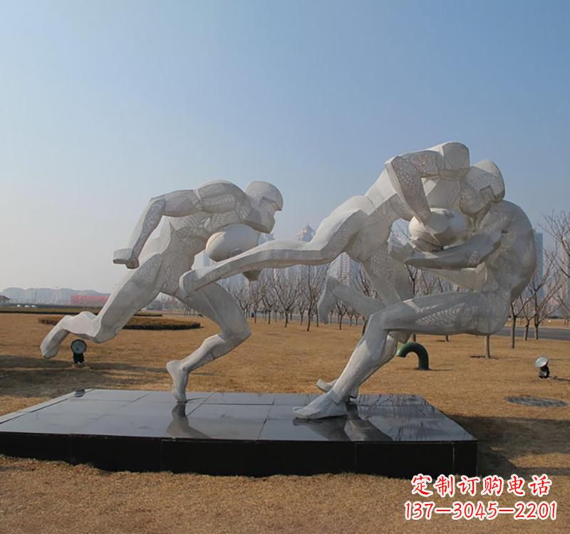 金华不锈钢橄榄球雕塑传承精神的象征