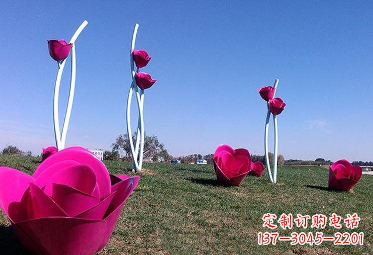 金华不锈钢玫瑰雕塑美丽的艺术之作