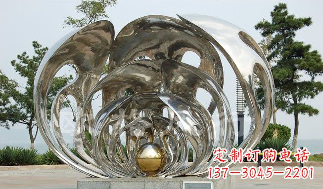 金华不锈钢贝壳珍珠雕塑艺术的融合