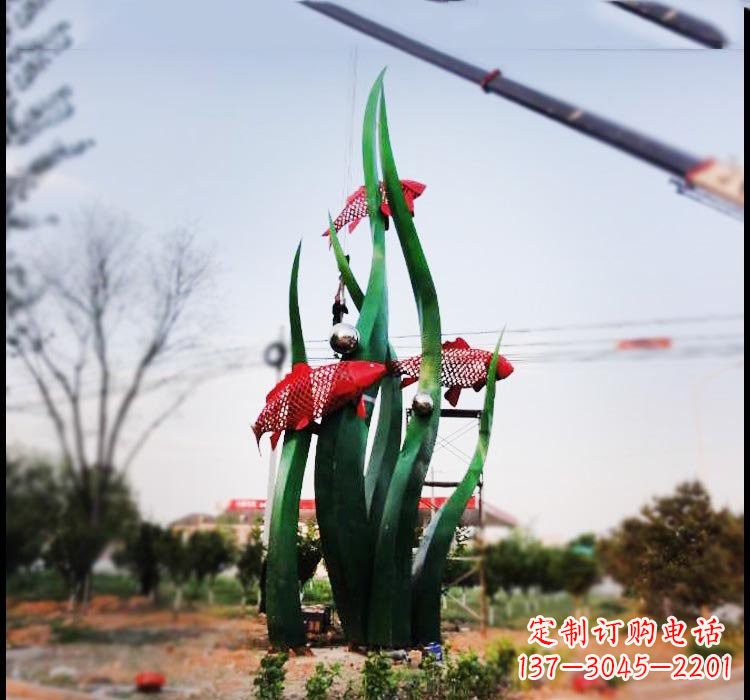 金华不锈钢鲤鱼雕塑美轮美奂的艺术之作