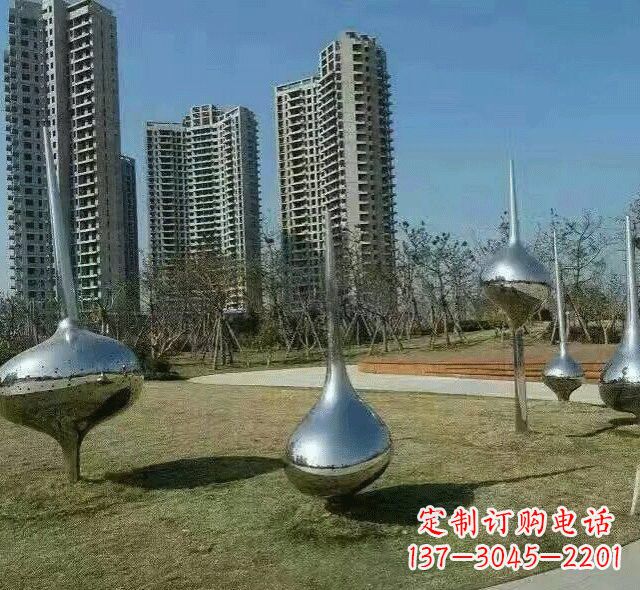 金华不锈钢陀螺雕塑精美装饰公园环境