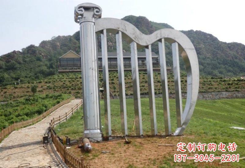 金华不锈钢竖琴雕塑一曲轻柔的旋律