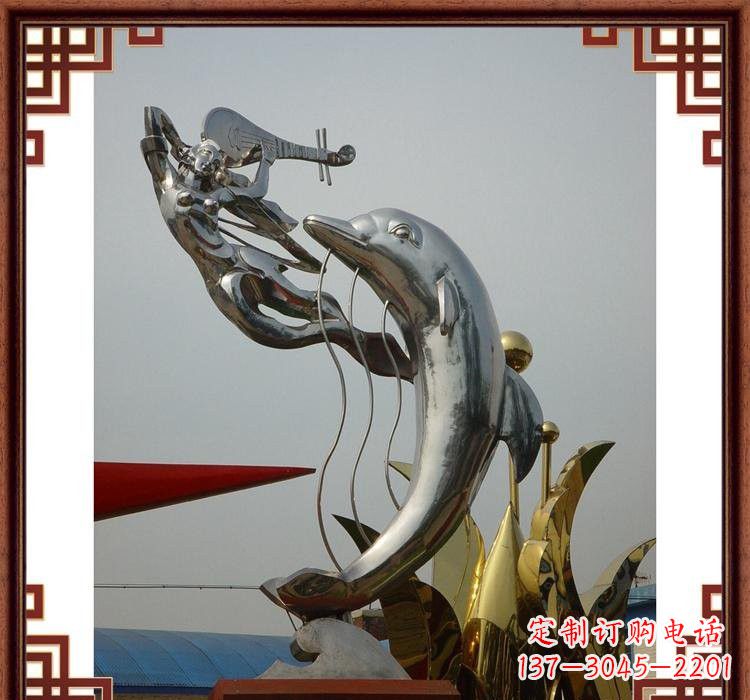 金华不锈钢海豚雕塑——美丽的海洋艺术
