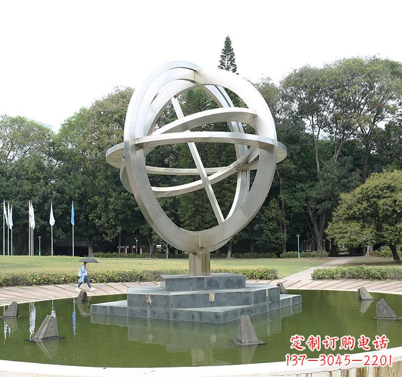 金华不锈钢地球仪雕塑把地球放在手中