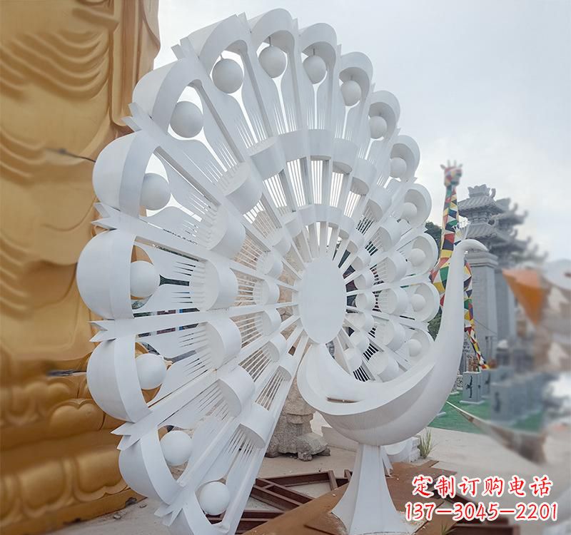金华不锈钢公园动物孔雀雕塑