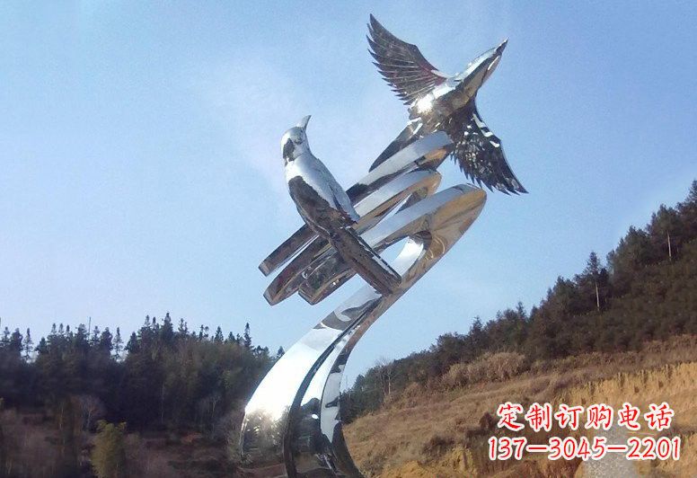 金华不锈钢公园动物鸟雕塑