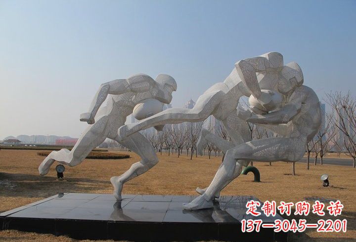 金华不锈钢橄榄球雕塑传承运动精神