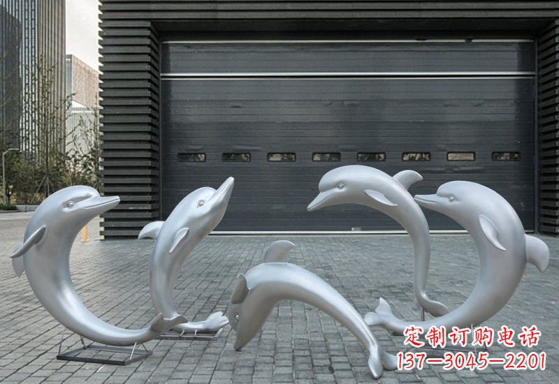 金华海豚的精灵——不锈钢公园海豚雕塑