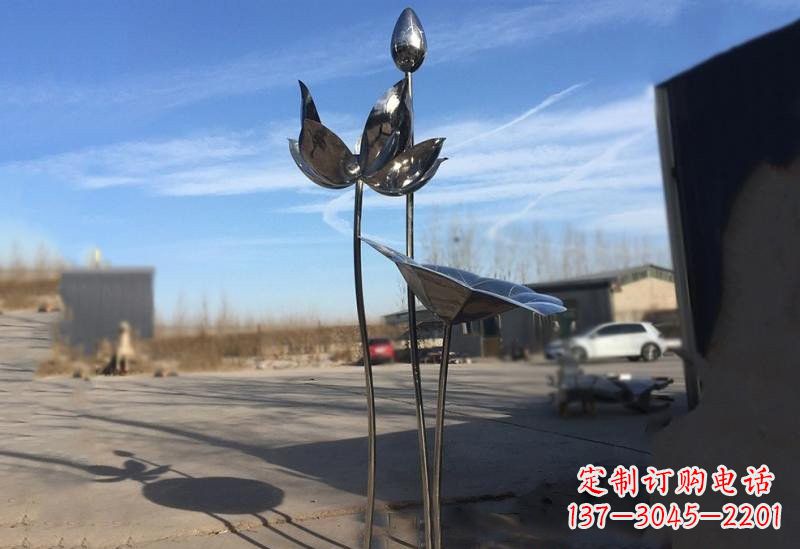 金华不锈钢荷花雕塑精美的艺术瑰宝