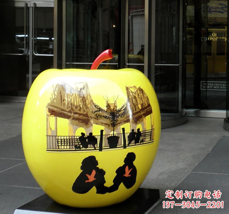 金华不锈钢苹果雕塑——一座精美的公园景观