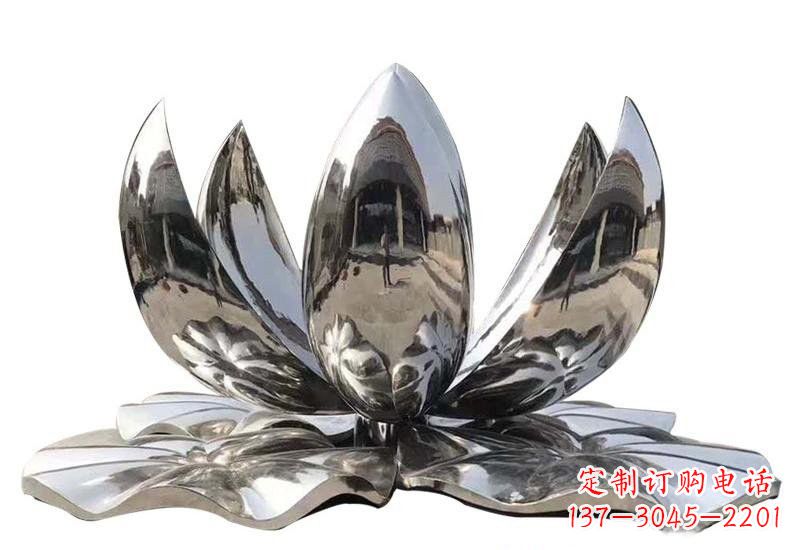金华不锈钢公园镜面莲花雕塑光彩夺目