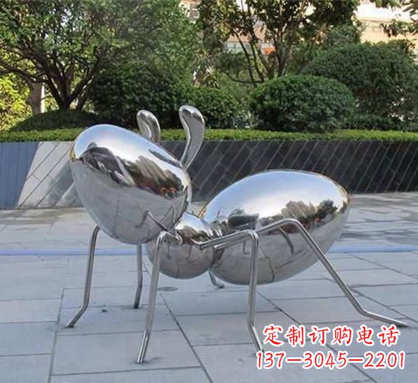 金华不锈钢蚂蚁雕塑一座镜面公园的精美装点