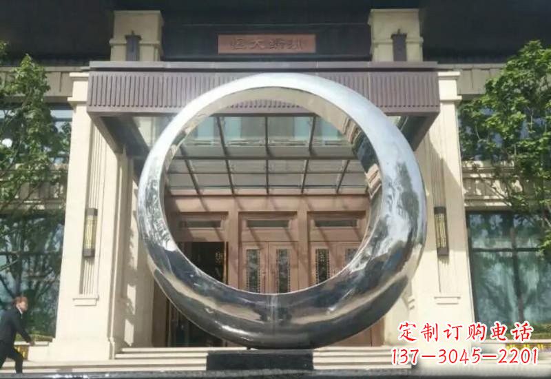 金华不锈钢公园圆环雕塑精致美观的艺术品