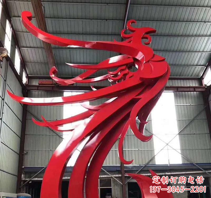 金华不锈钢凤凰雕塑高雅而精致
