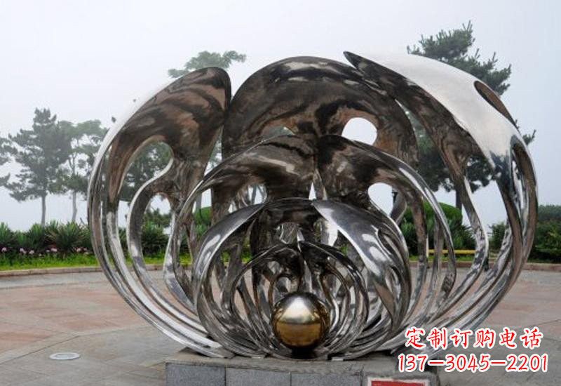 金华不锈钢贝壳雕塑海洋风情的精美礼赞