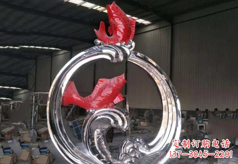 金华不锈钢跃龙门雕塑——浪漫传奇的见证