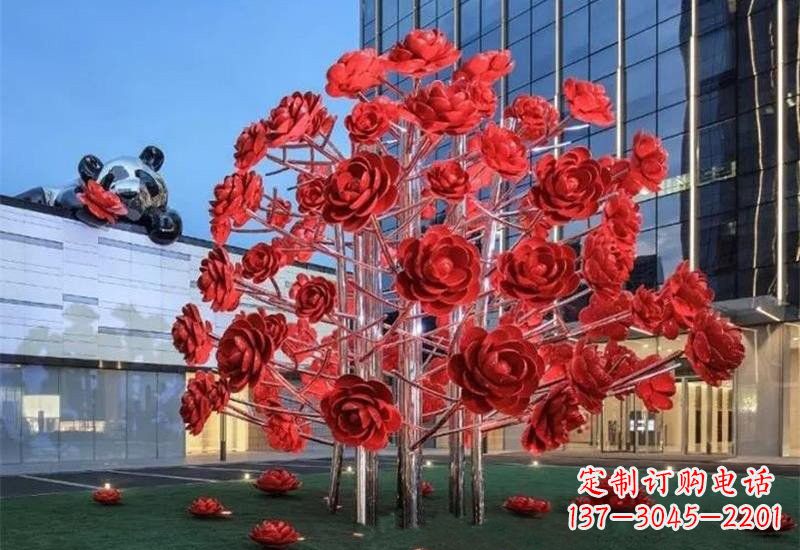 金华不锈钢公园玫瑰花树雕塑