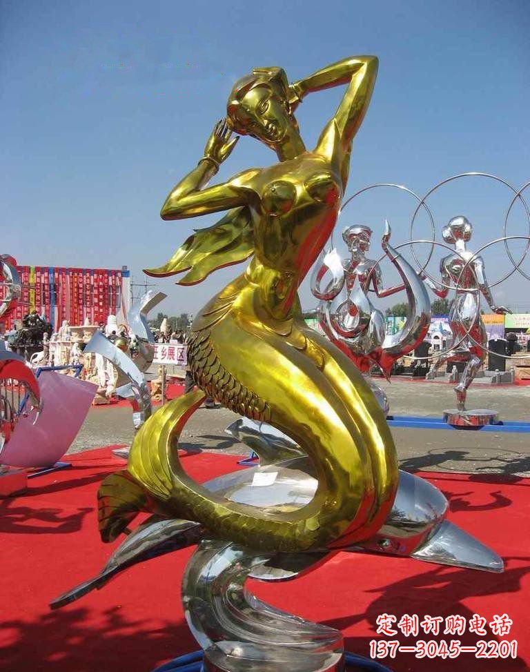 金华不锈钢美人鱼雕塑——美丽的象征