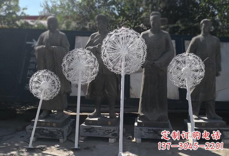 金华不锈钢蒲公英喷泉雕塑