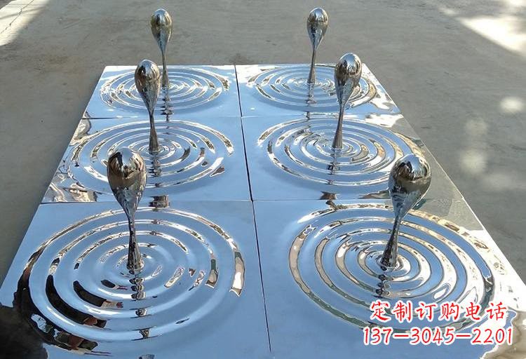 金华不锈钢水滴雕塑激发自然之美
