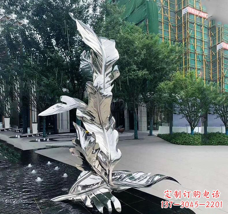 金华不锈钢公园树叶雕塑精美绝伦