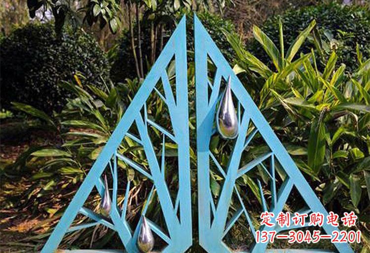 金华不锈钢树枝雕塑——点缀不锈钢公园美景