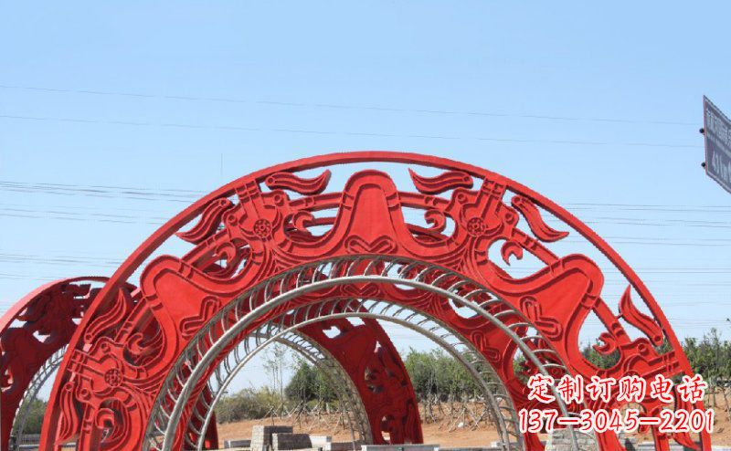 金华不锈钢拱门雕塑美丽的艺术精品