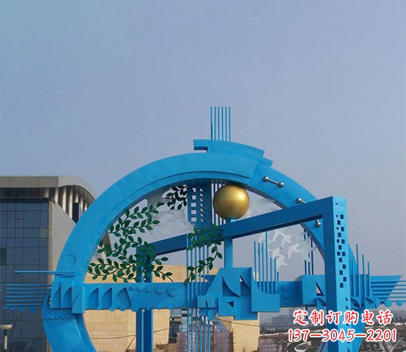 金华不锈钢拱桥雕塑美丽的艺术品