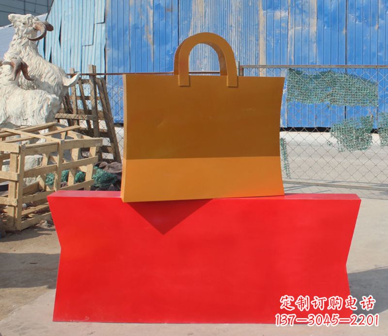 金华精美不锈钢购物袋雕塑