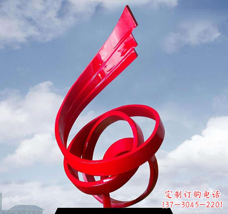 金华美丽的飘带雕塑——城市的精灵